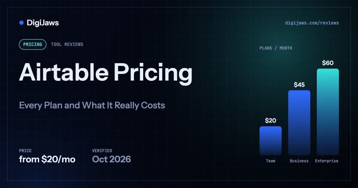 Airtable Pricing: plan prices from $20/mo