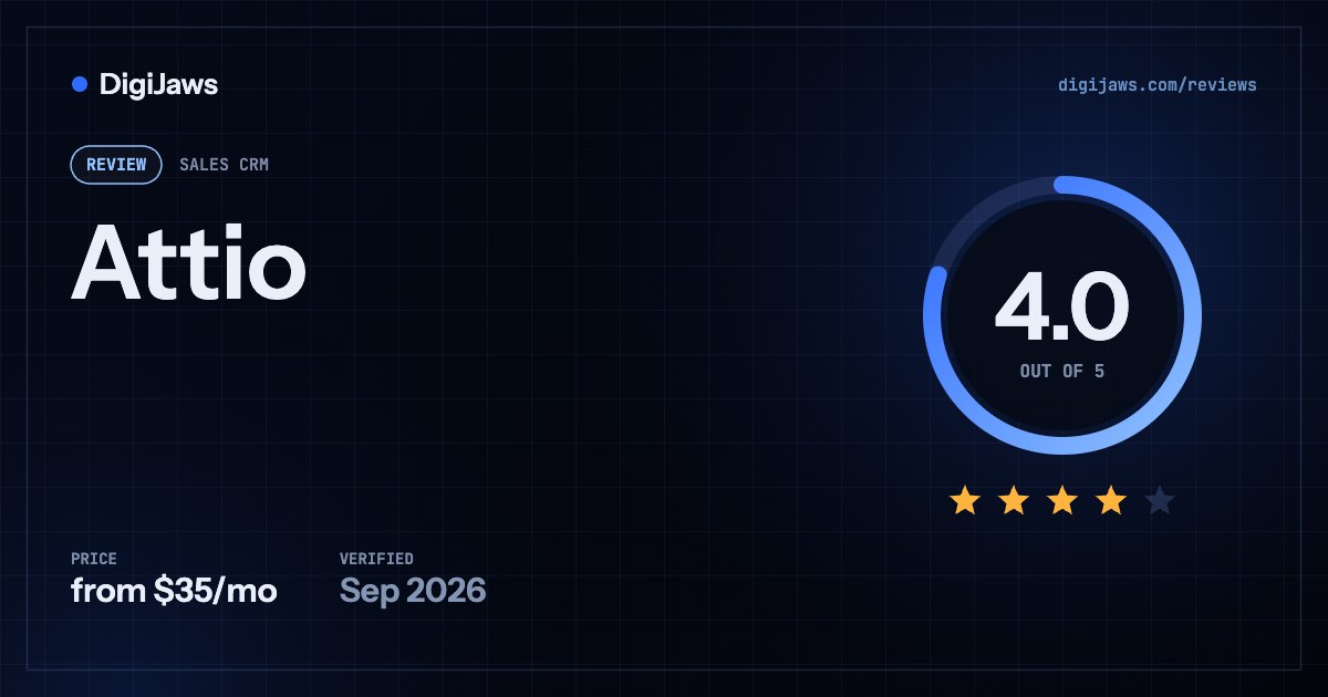 Attio review: rated 4.0 out of 5, from $35/mo
