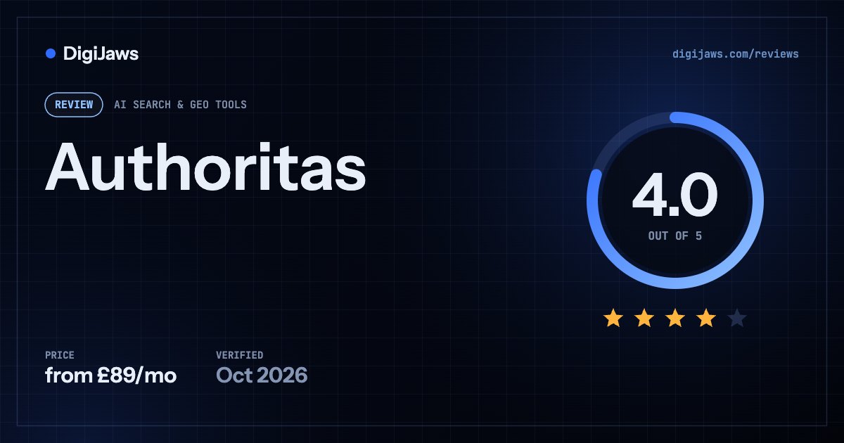 Authoritas review: rated 4.0 out of 5, from £89/mo