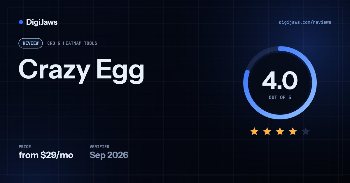 Crazy Egg review: rated 4.0 out of 5, from $29/mo