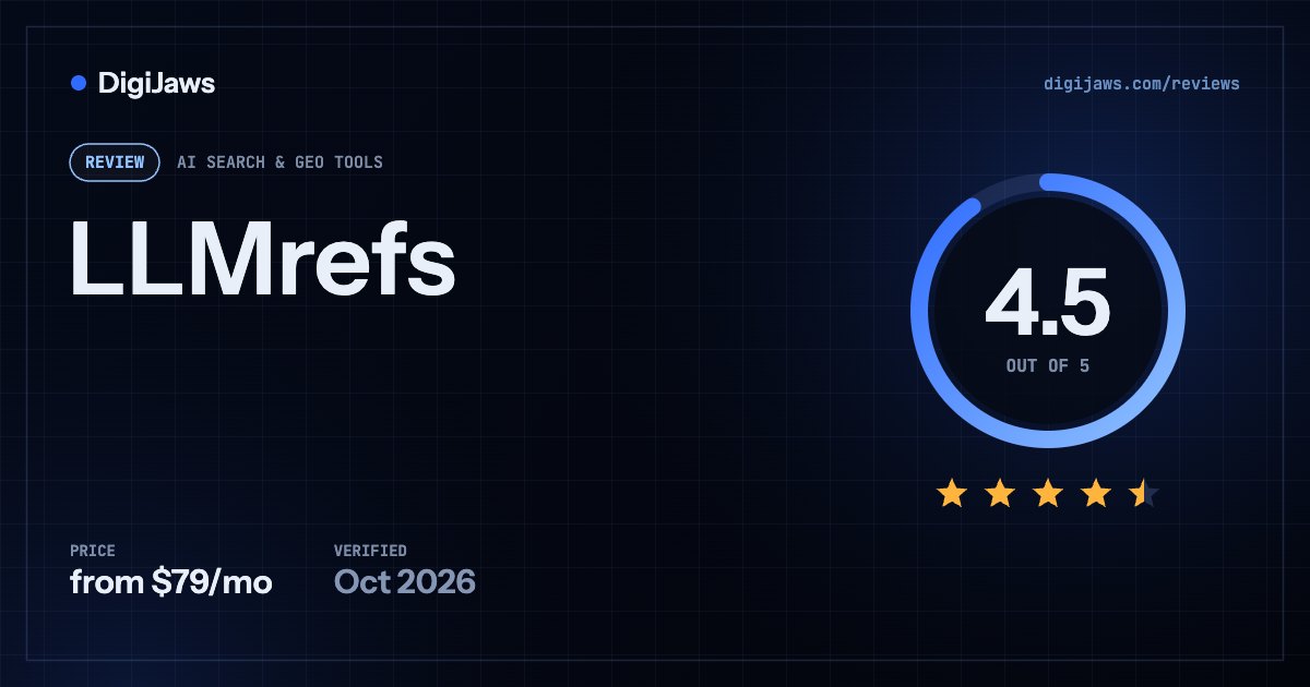 LLMrefs review: rated 4.5 out of 5, from $79/mo