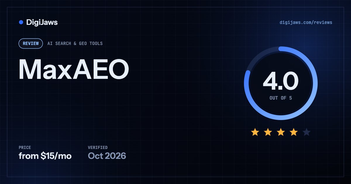 MaxAEO review: rated 4.0 out of 5, from $15/mo