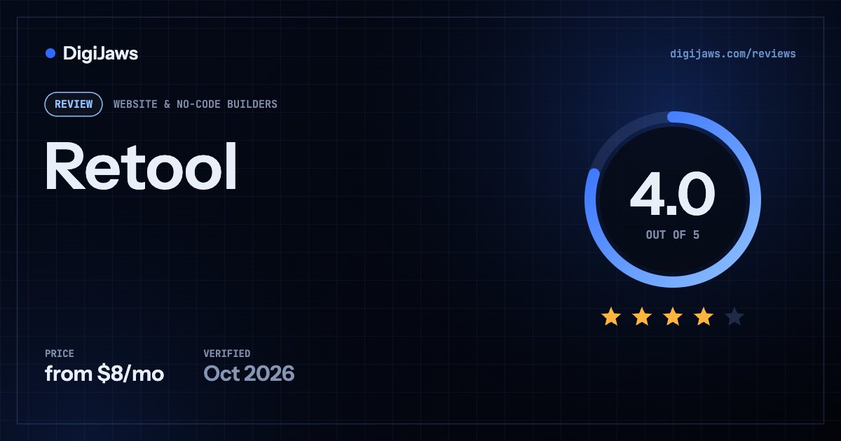 Retool review: rated 4.0 out of 5, from $8/mo