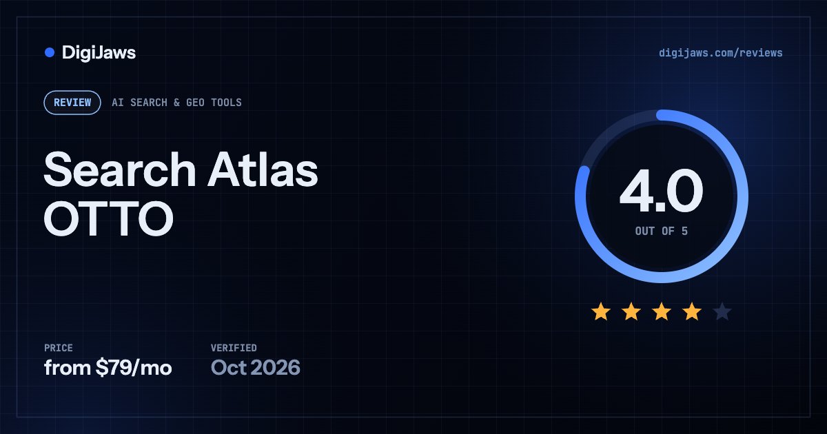Search Atlas OTTO review: rated 4.0 out of 5, from $79/mo