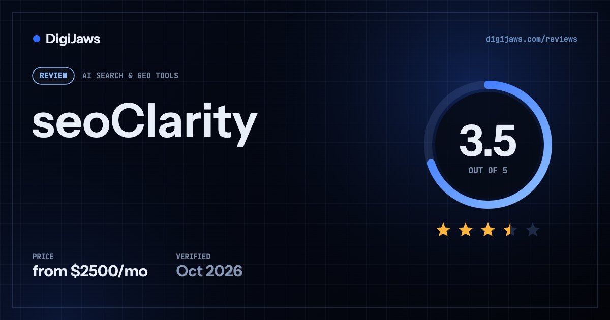 seoClarity review: rated 3.5 out of 5, from $2500/mo