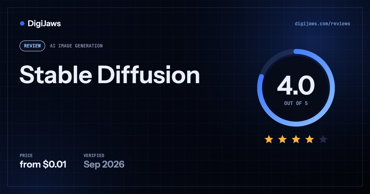 Stable Diffusion review: rated 4.0 out of 5, from $0.01