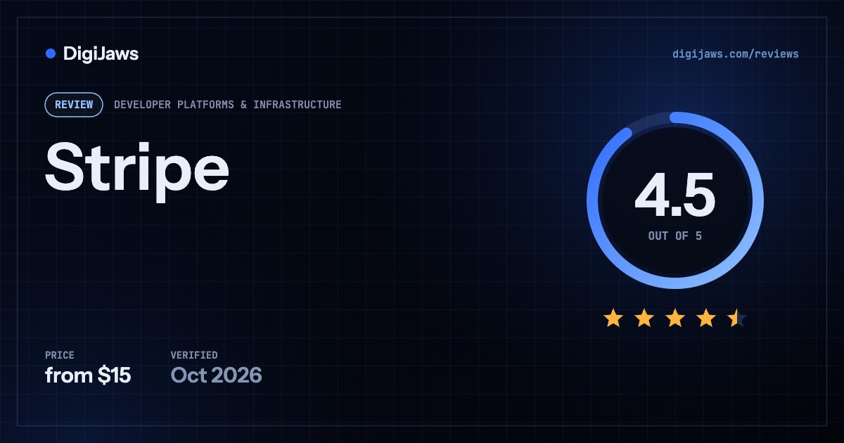 Stripe review: rated 4.5 out of 5, from $15