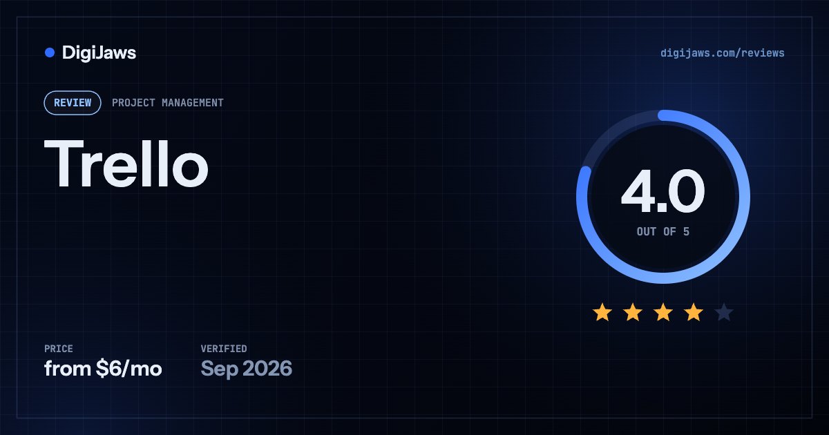 Trello review: rated 4.0 out of 5, from $6/mo