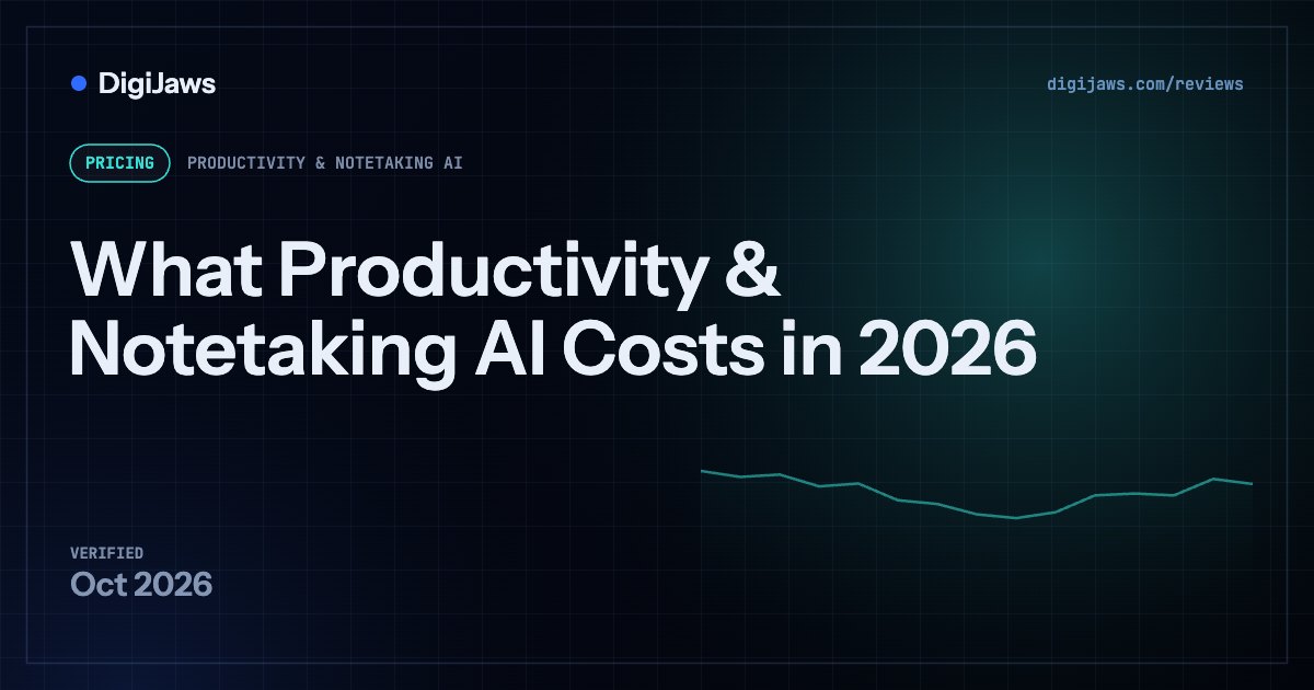 What Productivity & Notetaking AI Costs in 2026: plan prices