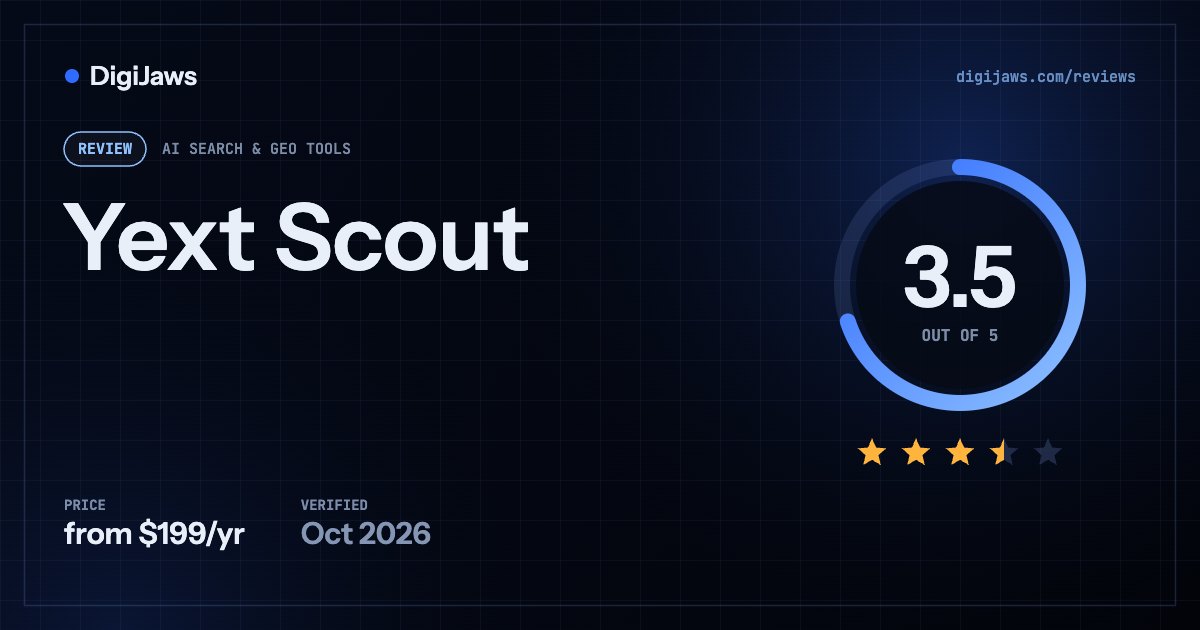 Yext Scout review: rated 3.5 out of 5, from $199/yr